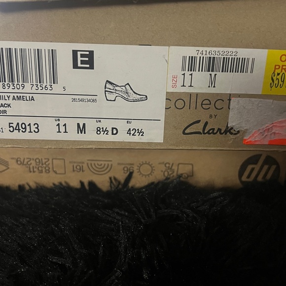 Clarks Black Amelia Slip-On Shoes - Picture 3 of 3